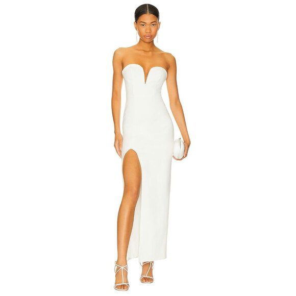 superdown Gianna Sweetheart Slit Gown in White Small New Womens Maxi Long Dress - Picture 11 of 11